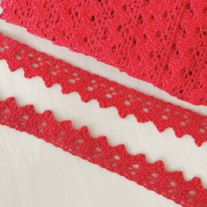Вязаное кружево арт.2013/хлопок 1,8см цвет: красный