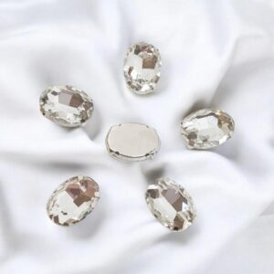 Кристалл стекло Овал в оправе/под серебро цвет: Crystal, выбор