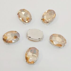 Кристалл стекло Овал в оправе/под серебро цвет: Gold Champagne, выбор