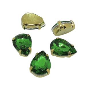 Кристалл стекло Капля в оправе/золото цвет: Emerald, выбор