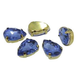 Кристалл стекло Капля в оправе/золото цвет: Lt.Sapphire, выбор