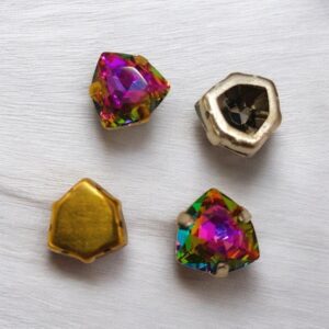 Кристалл стекло Trilliant в оправе 12мм цвет: Rainbow, выбор