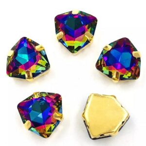 Кристалл стекло Trilliant в оправе 12мм цвет: Rainbow, выбор