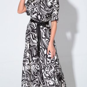 Вискозный сатин арт.26086/Viscose Satin цвет: т.синий/белый, цена за 50см