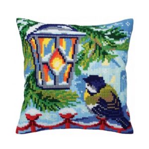 Вышивка крестиком арт.5352/подушка 40×40см/Синичка